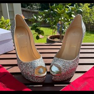 rhinestone red bottom heels